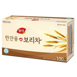 Barley Tea Bags for Hot & Cold, 100 Count (1.5g Each) – Roasted Barley Flavor, Single-Serve Tea Sachets, Refreshing Korean Grain Beverage 보리차