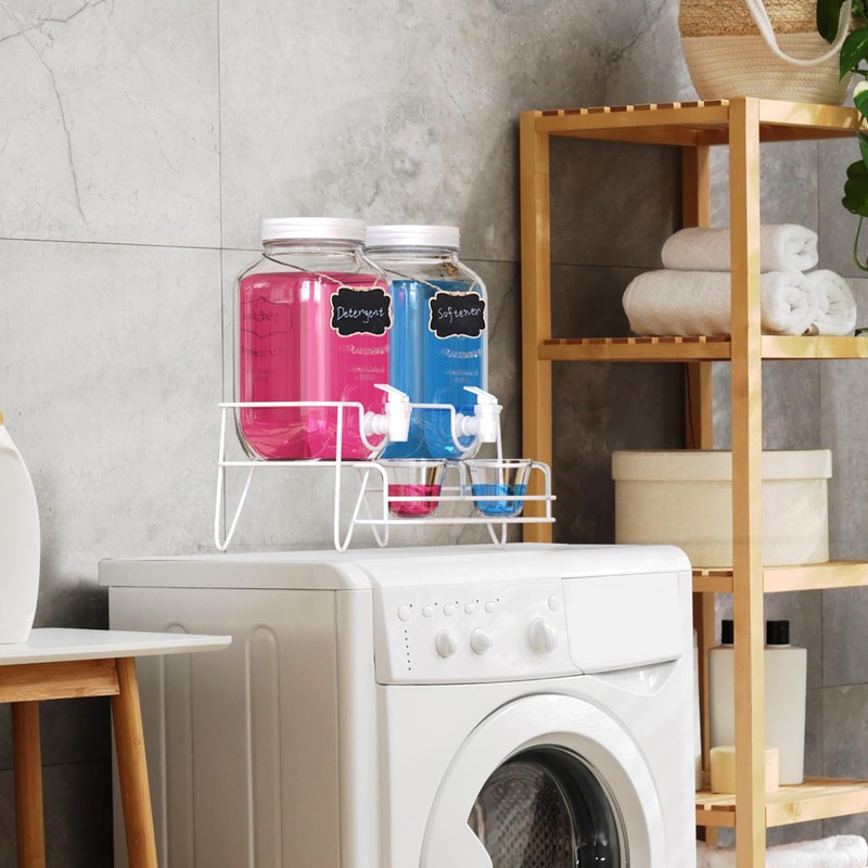 Roetell 2 Sets 1 Gallon Laundry Detergent Dispenser with Stand,