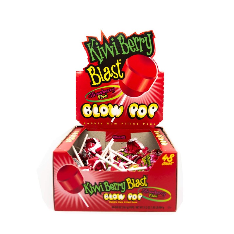 Charms Blow Pops, Kiwi Berry Blast Flavor, 48-Count Bag