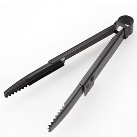 Captain Stag UG-3330 Outdoor BBQ Tongs, Foldable, Solo Tongs, 8.3 inches (21 cm), Stopper, Black Titanium Coated, Stainless Steel