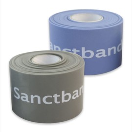 Flossband Set of 2 Sport, Level 2+4, Length 206 cm, Band Width 5 cm, Brand Quality from Sanctband according to the EASYFLOSSING Concept by Sven Kruse - Medium and Extra Strong / Level 2+4 / 1.30 mm +