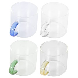 Ciieeo 4Pcs Heat Resistant Glass Tea Cups Portable Kung Fu Teaware for Home Office and Outdoor Use for Oolong Green Tea and Special Occasions