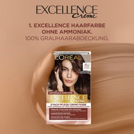 L'Oréal Paris Permanent Hair Colour for All Skin Tones, Colouration without Ammonia, Universal Nude Tones with Full Grey Hair Coverage, Excellence Creme, No. 9U Very Light Blonde (Blonde), 1 Piece