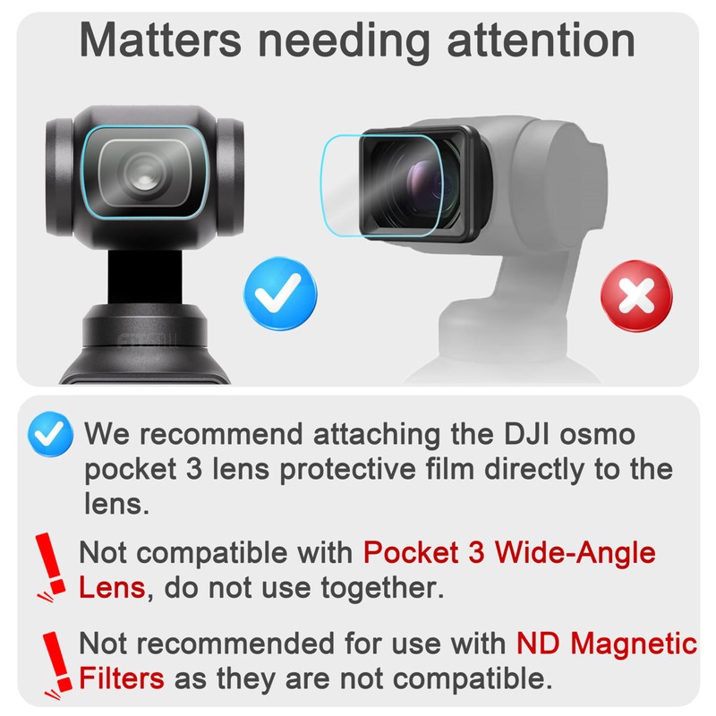 FiTSTILL 6PCS DJI Osmo Pocket 3 Screen Protector,0.24mm 9H Hardness