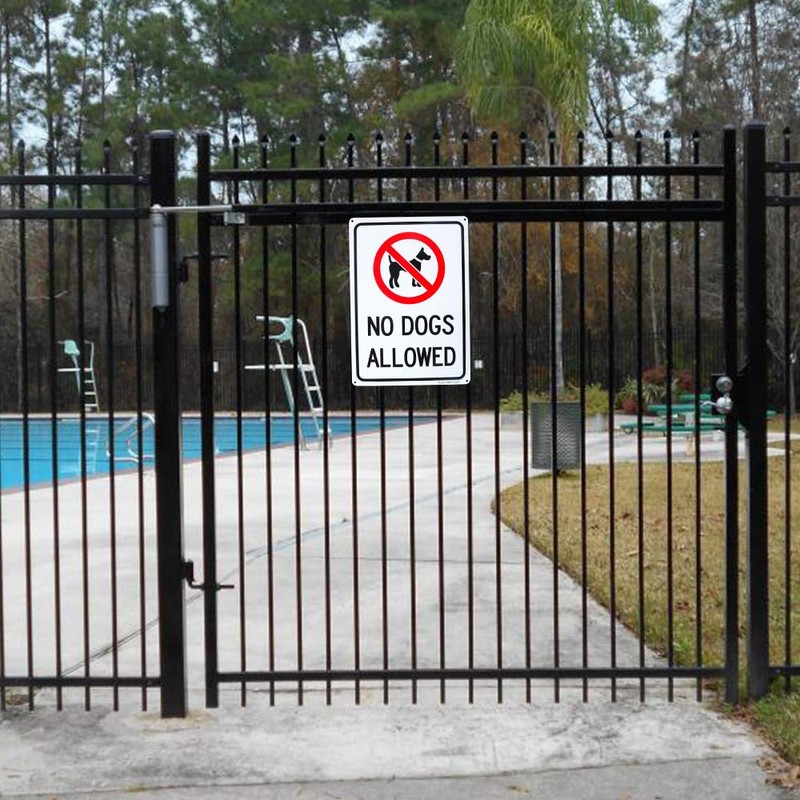 No Dogs Allowed Sign, 10"x 14" .04" Aluminum Sign Rust