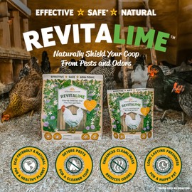 Eaton Pet and Pasture Revitalime – Coop Care Made Easy- All-Natural Coop Freshener, Odor & Pest Eliminator | Naturally Controls Moisture, Reduces Ammonia, & Repels Pests | Safe for Chickens (5lbs)