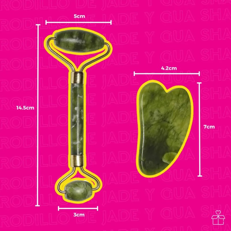 Rodillo De Jade Y Gua Sha Espátula Jade Facial En