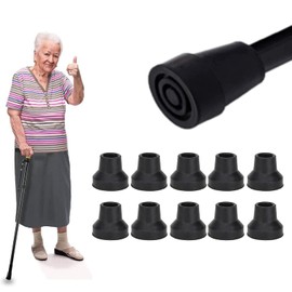 Puntas de Muleta de Goma, 10 Piezas Puntas de BastóN Muletas Extremos de Goma Puntas de Muleta para Caminar para Bastones EstáNdar y Plegables, Virolas de Goma para BastóN Puntas de Muleta para BastóN (12 mm)