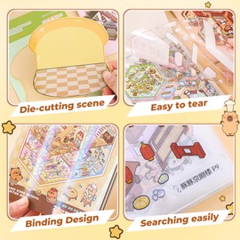 40 Sets DIY 3D House Stickers Scene Kit, Miniature Simulated Stress Relief Sticker Scenes with 56 PET Stickers, 40 Cabins, 2 Tweezer for Adults Kids Teens