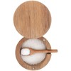 DGYLL Acacia Wood Salt Container with Spoon Salt Keeper Salt