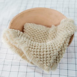 Newborn Photography Props Blankets, Newborn Photo Shoot Blanket, Baby Cuddly Blanket, Newborn Baby Wrap Blanket, DIY Newborn Baby Photography Mat, Baby Photo Props for Baby 3-6 Months, Beige