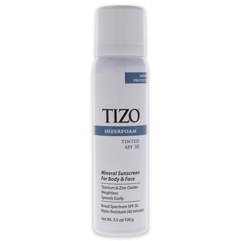 TIZO Sheerfoam Sun Protection Tinted SPF 30, 3.5 Ounce