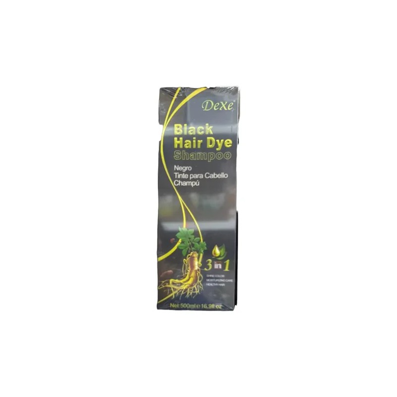 Shampoo Tinte Argán Negro Cubre Canas Barba Dexe