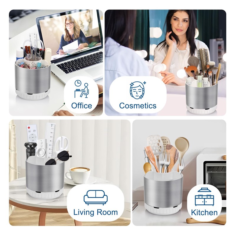 GFWARE Silver Toothbrush Holders for Bathrooms Countertop Organizer - Kids