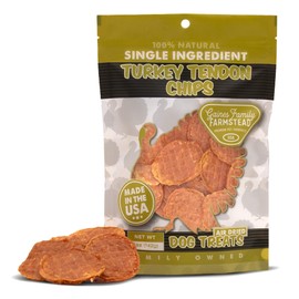 Gaines Family Farmstead Turkey Tendon Chips for Dogs, All-Natural, Grain-Free, Soy-Free, Dye-Free, Healthy Dog Treats for All Ages & Breeds, Puppies, Made in USA, 5 oz