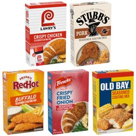 McCormick & Company Seasoned Coating Mix Variety Pack, From Popular Brands Lawry’s, Frank’s RedHot, French’s, OLD BAY, and Stubb's, For Coating and Mixing Wherever You’d Use Breadcrumbs, 25 oz
