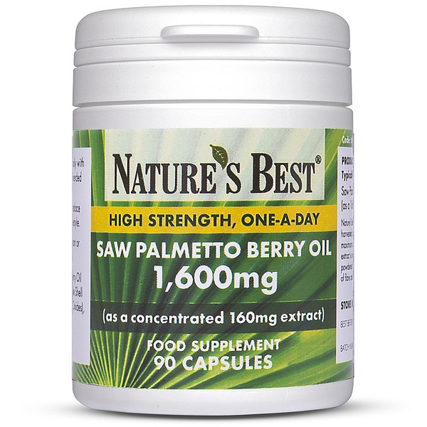 Natures Best Saw Palmetto 1600mg, High Strength Purest Grade Extract, 180 CAPSULES IN 2 POTS