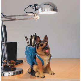 Photour Cute Dog Pen Holder for Desk, Pencil Holder, Creative Desktop Pen Organizer Pencil Cups, Unique Desk Accessories Decor for Home Office School, German Shepherd Gifts for Dog Lovers