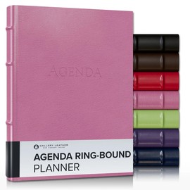 Gallery Leather 3-Ring Bound Weekly Monthly Planner 2026, Elegantly 3-Ring Bound Calendar Planner and Notebook with Gold-Gilded Page Edges, 12 Months - Camden Orchid - 9 x 7 "