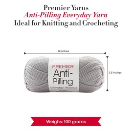 Premier Yarns Anti-Pilling Everyday Worsted Yarn, Soft Acrylic Yarn, Ideal Yarn for Crocheting and Knitting, Machine Washable, 180 yds, Mist