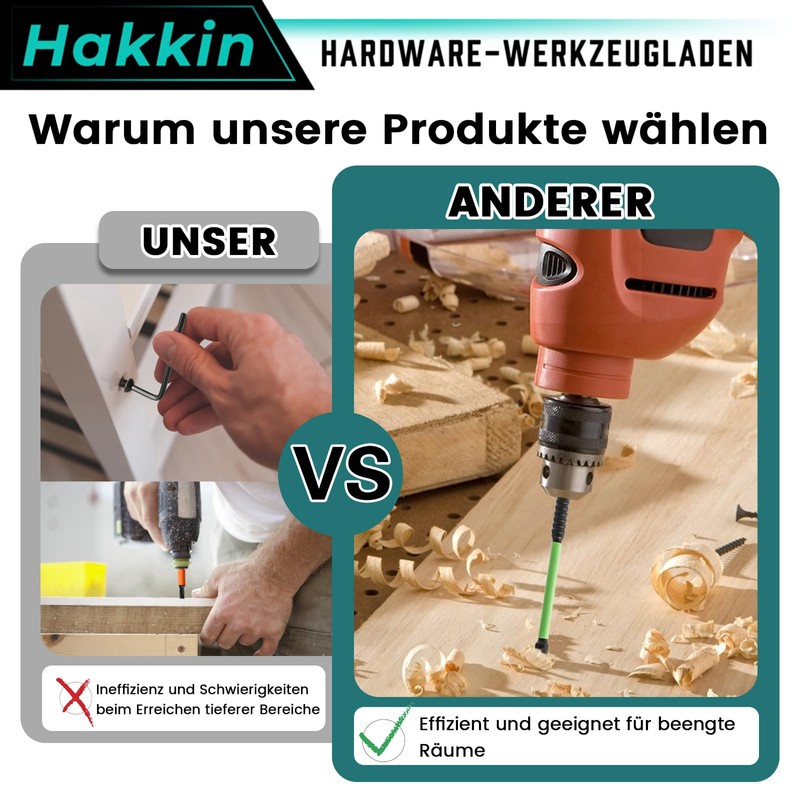 Hakkin Hex Bits Set Long 100 mm Allen Bit Set
