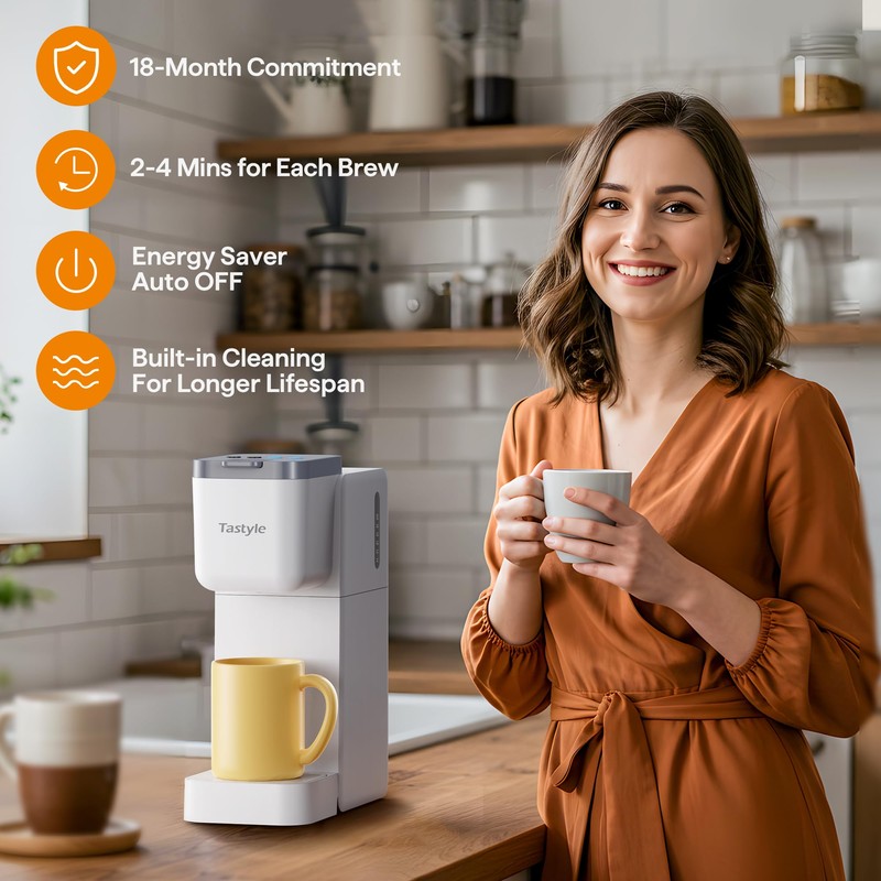 Tastyle Single Serve Coffee Maker for K Cup, Ground and
