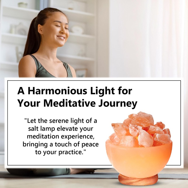 Himalayan Glow Massage Bowl Lamp with Natural Salt Crystal Chunks,