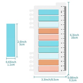 Ogetok 1200 Pcs Sticky Tabs, Morandi Sticky Notes Page Markers Book Tabs Index Tabs Memo Stickers, 60 Colors Writable & Repositionable Post it Tabs for Annotating Books, Folders, Monitors