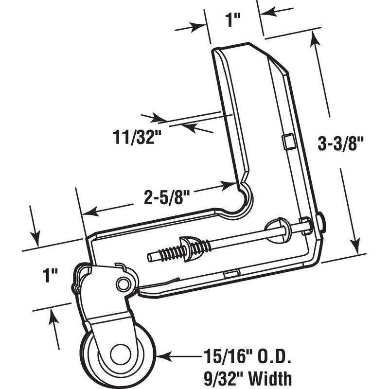 Prime-Line B 693 11/32 In. Nylon Door Roller, for Acorn