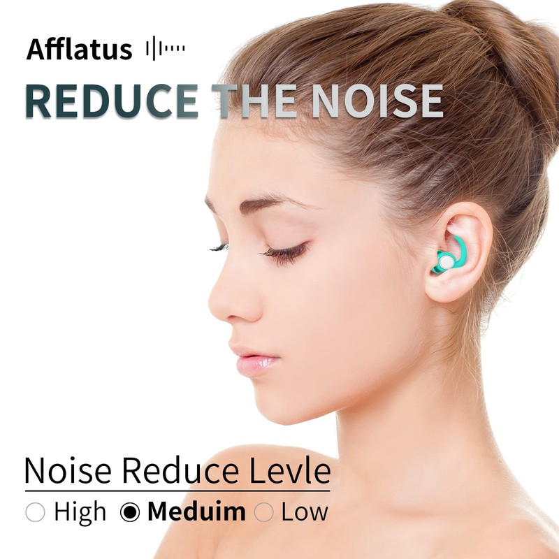Afflatus Ear Plugs for Sleeping, Comfortable Sleeping Earplugs, 2 Pairs