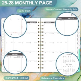 2025-2028 Monthly Planner - 3 Year Monthly Planner 2025-2028 with Monthly Tabs, Jul. 2025 - Jun. 2028, 6.3" x 8.4", Monthly Calendar 25-28 - Green