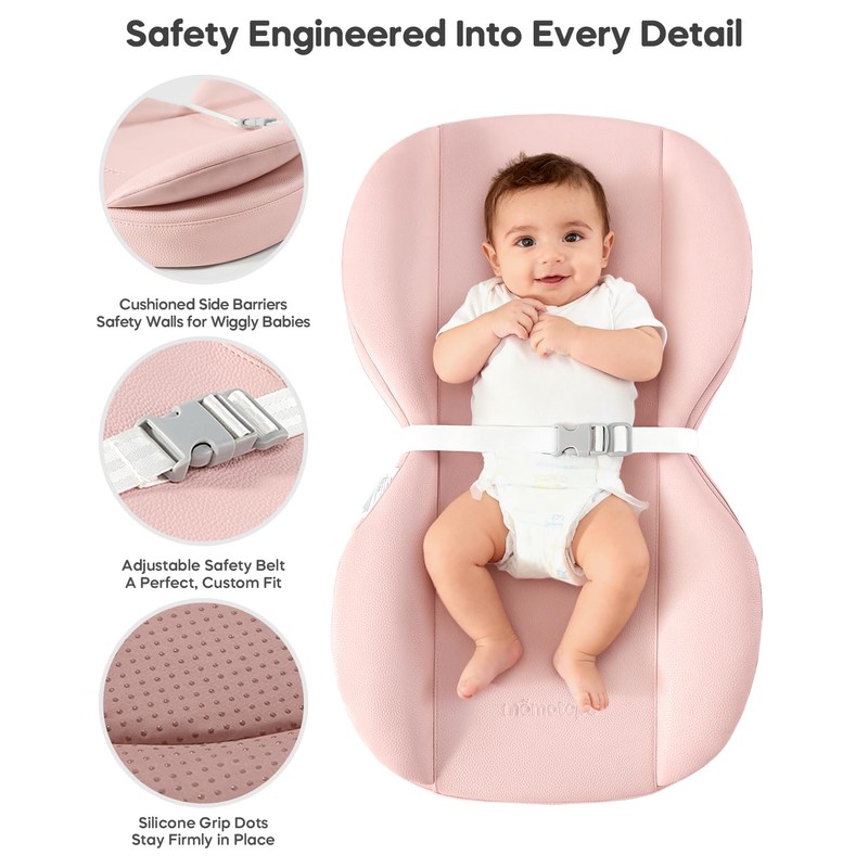 Baby Changing Pad with Waterproof & Wipe-Clean, Non-Slip Foldable PU