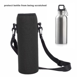Ejoyous Water Bottle Case, Bottle Holder Bag with Strap, Water Bottle Thermal Holder Bag, Portable Water Bottle Bag for Outdoor Camping Hiking Fishing (Black)
