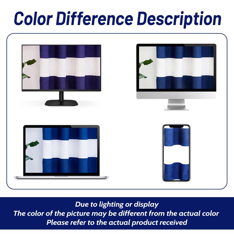 DriftAway Navy Stripe Room Darkening Window Curtains 84 Inch Long