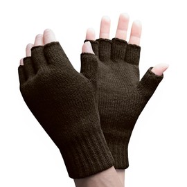 HEAT HOLDERS - Mens Winter Warm 3.2 TOG Fleece Lined Insulated Knit Thermal Fingerless Gloves
