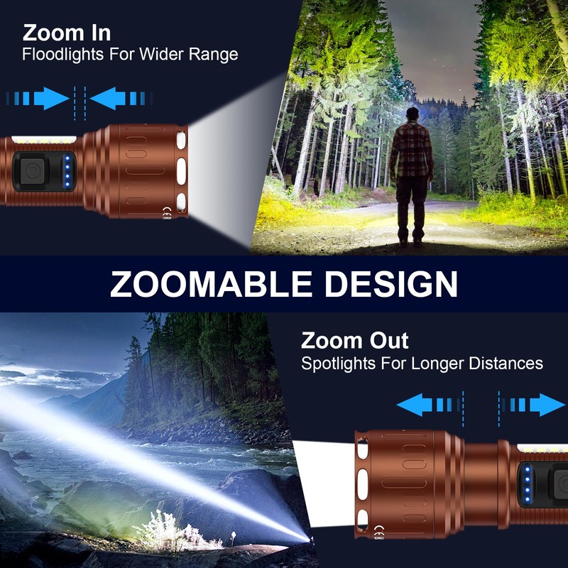 Rechargeable Magnetic Flashlights High Lumens, Super Bright LED Powerful Flashlight