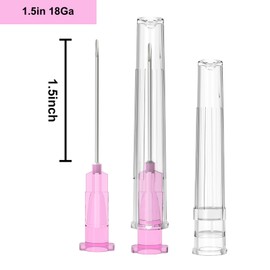 18 Gauge 1.5 Inch Needle, Individually Wrapped, 100 PCS Luer Lock Needles Industrial Dispensing Accessories(18G 1.5-Inch)
