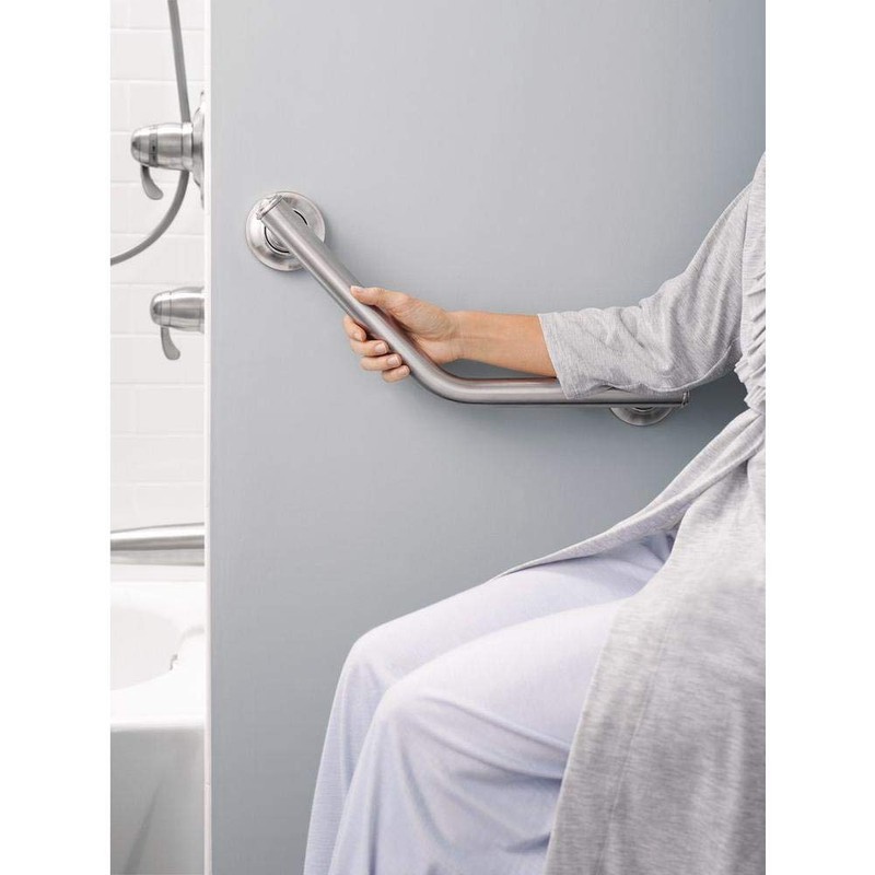 Moen Brushed Nickel Bathroom Safety 16-Inch Stainless Steel Angled Shower