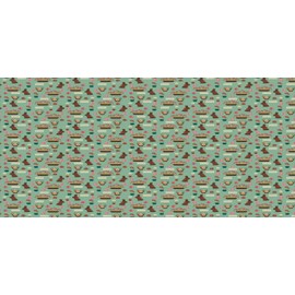 Ambesonne Easter Pencil Pen Holder, Repeating Conceptual Chocolate Bunny Flowers Eggs and Tulip Flowers, Ceramic Pencil Holder for Desk Office Accessory, 3.6" X 3.2", Laurel Green Multicolor