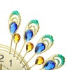 Iron Modern Wall Clock Large 3D Peacock Shape Non Ticking