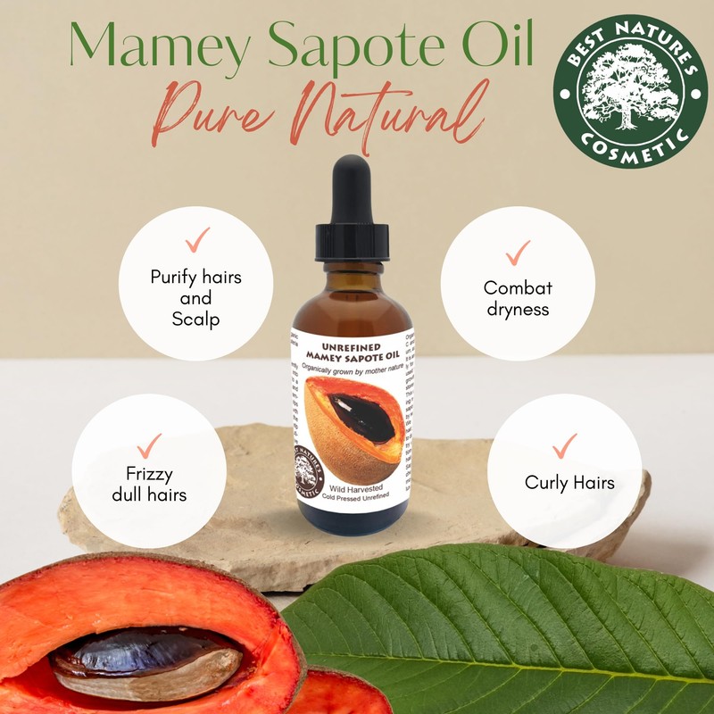 Best Nature's Cosmetics Mamey Sapote Oil Organic - revitalize dry