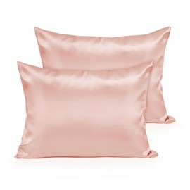 Fittia Toddler Pillowcase 13 x 18 with Zipper，Kids Small Baby Pillow Cases Cover, Silky Travel Satin Pillowcases for Boys and Girls, Light Plum