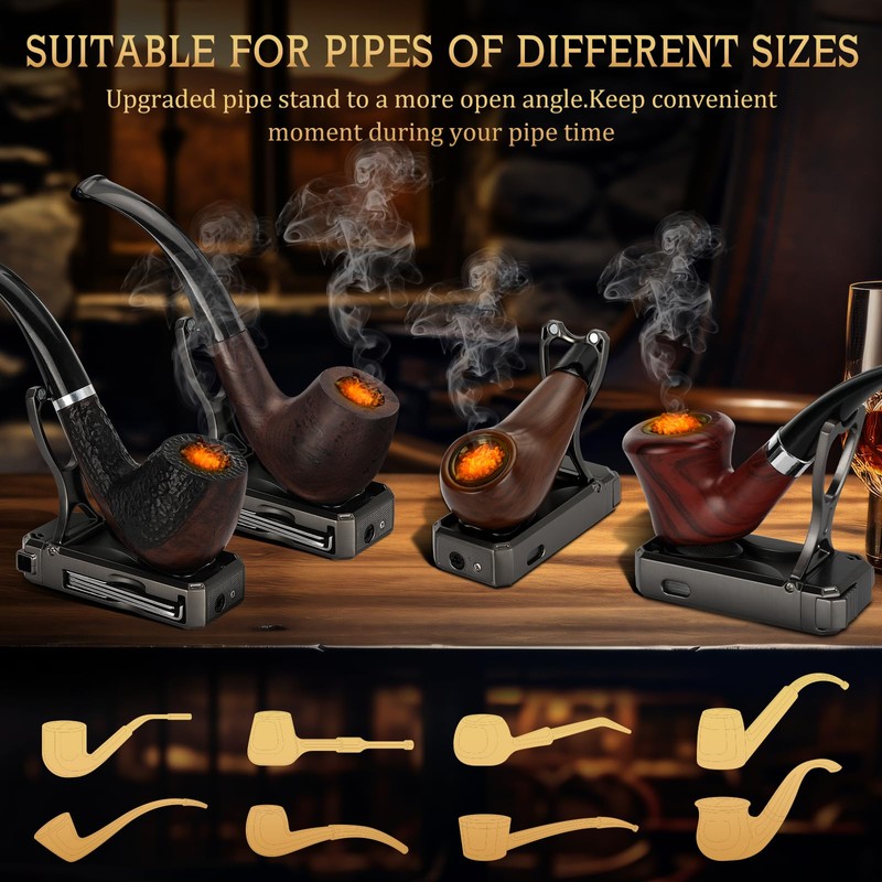 FANKAI Pipe Lighter with Stand, 3 in 1 Cleaner Tools,