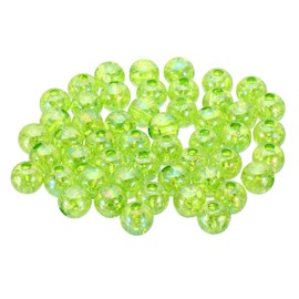 PATIKIL 8mm Acrylic Beads, 200pcs Cute Beads Bulk Spacer Bead Bubble Crackle Sparkle Beads Crystal Plastic Candy Round Bead for Making Necklace Earring Craft,Green