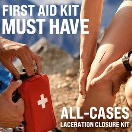 Emergency Wound Closure Strips - 11pk - 2 Types Easy to Use Butterfly Bandages - Stitchless & Painless Laceration Closure Kit