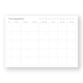 Monthly Planner DIN A4 | Calendar Undated | Monthly Planning (Right Angle Corners)