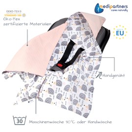 Medi Partners Swaddling Blanket 100% Cotton Waffle 85 x 85 cm Cuddly Blanket for Pram Baby Seat Universal Baby Blanket Double-Sided Baby Blanket Buggy Car Seat