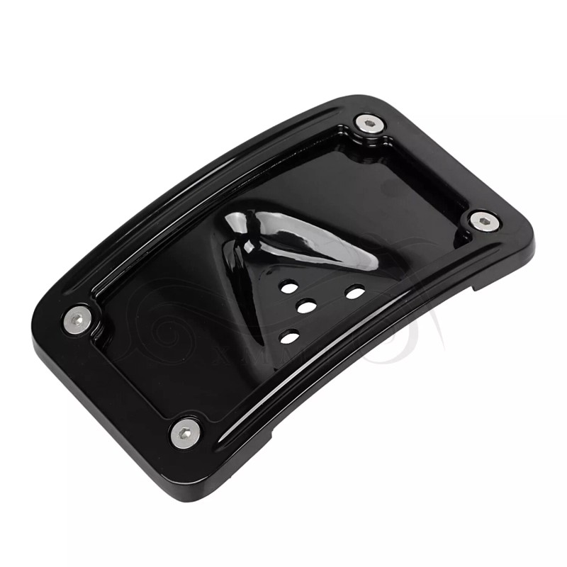 Unbranded Curved Laydown License Plate Mount Bracket w/ Frame For