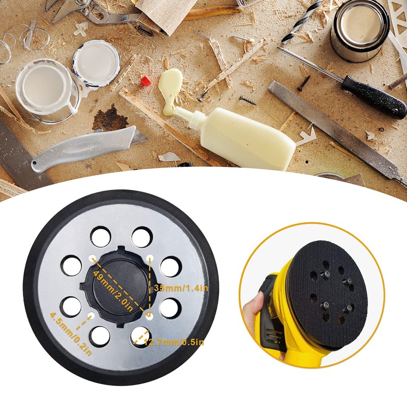 eMagTech 5 Inch Velcro Sander Support Plate, Compatible with DeWalt