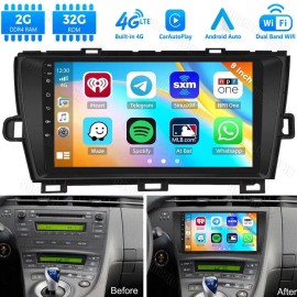 2+32G For Toyota Prius 2010-2015 Car Stereo Radio Android 13 Carplay GPS WIFI BT